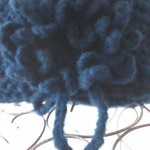 Bonnet Cloud tricoté main bleu