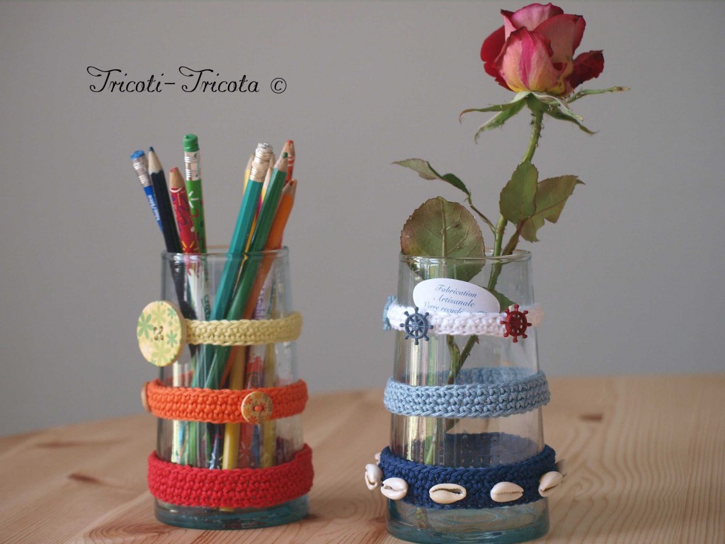 vases customisés au crochet