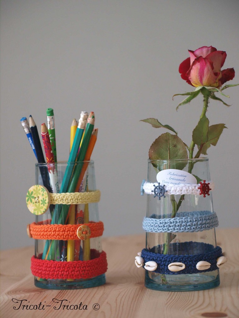 vases customisés au crochet