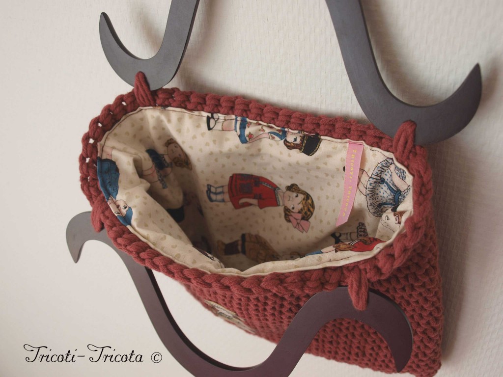 sac Dolls au crochet, rouge garance