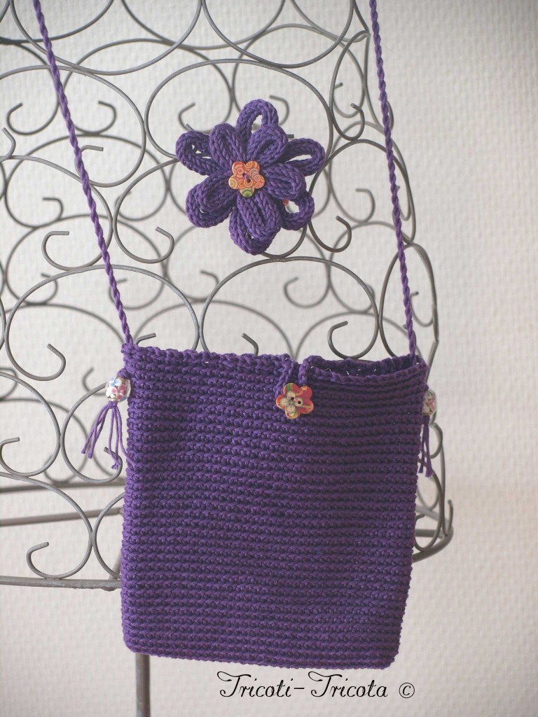 sac crochet et broche tricotin