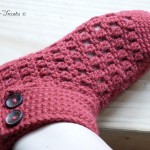 chaussons d'hiver rouges au crochet