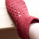 chaussons d'hivers rouge au crochet