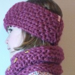 ensemble snood+bandeau tricot enfant