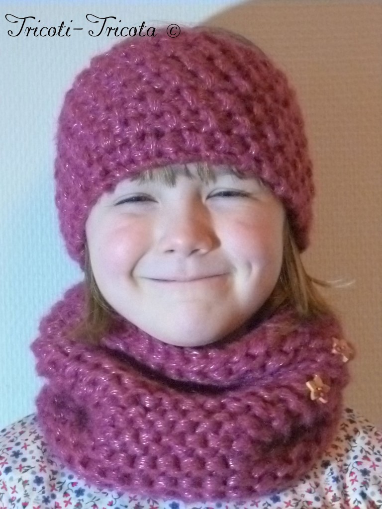 ensemble snood+bandeau tricot enfant