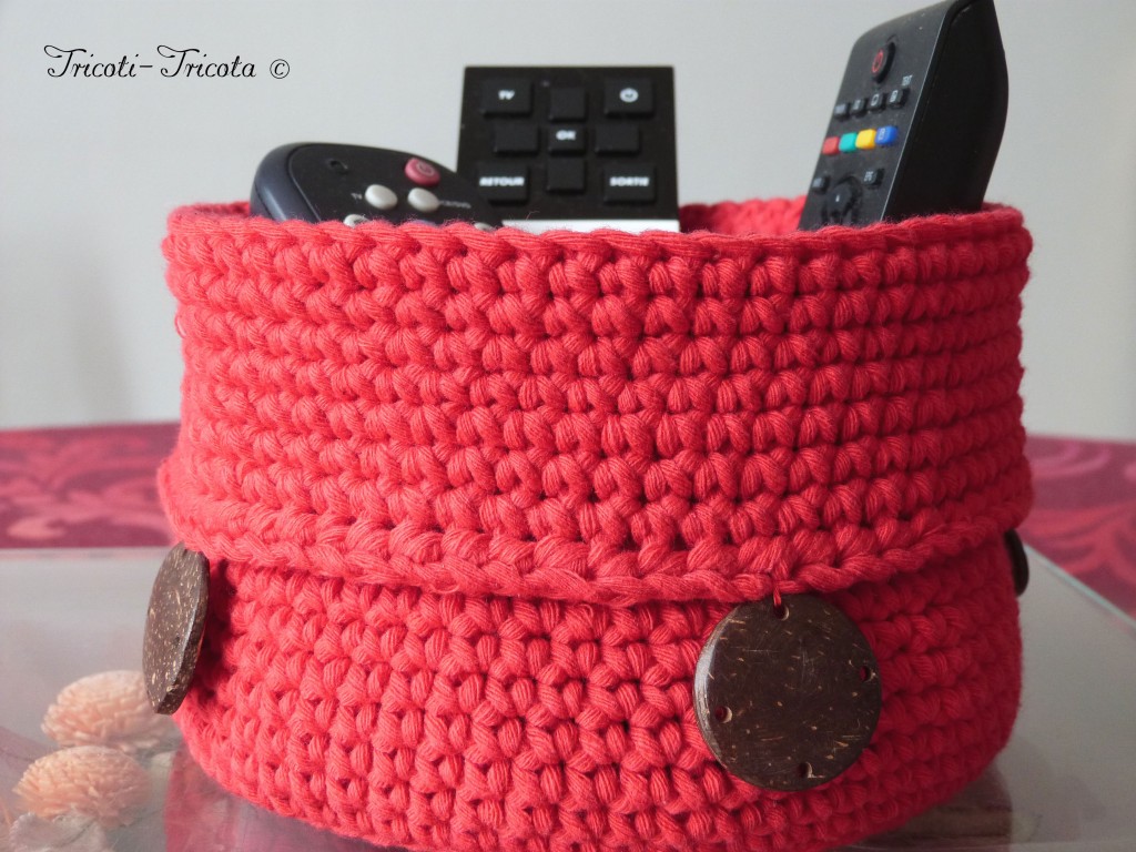 corbeille crochet rouge