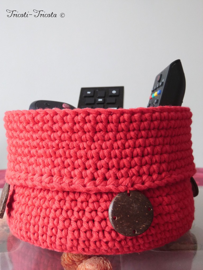 corbeille crochet rouge