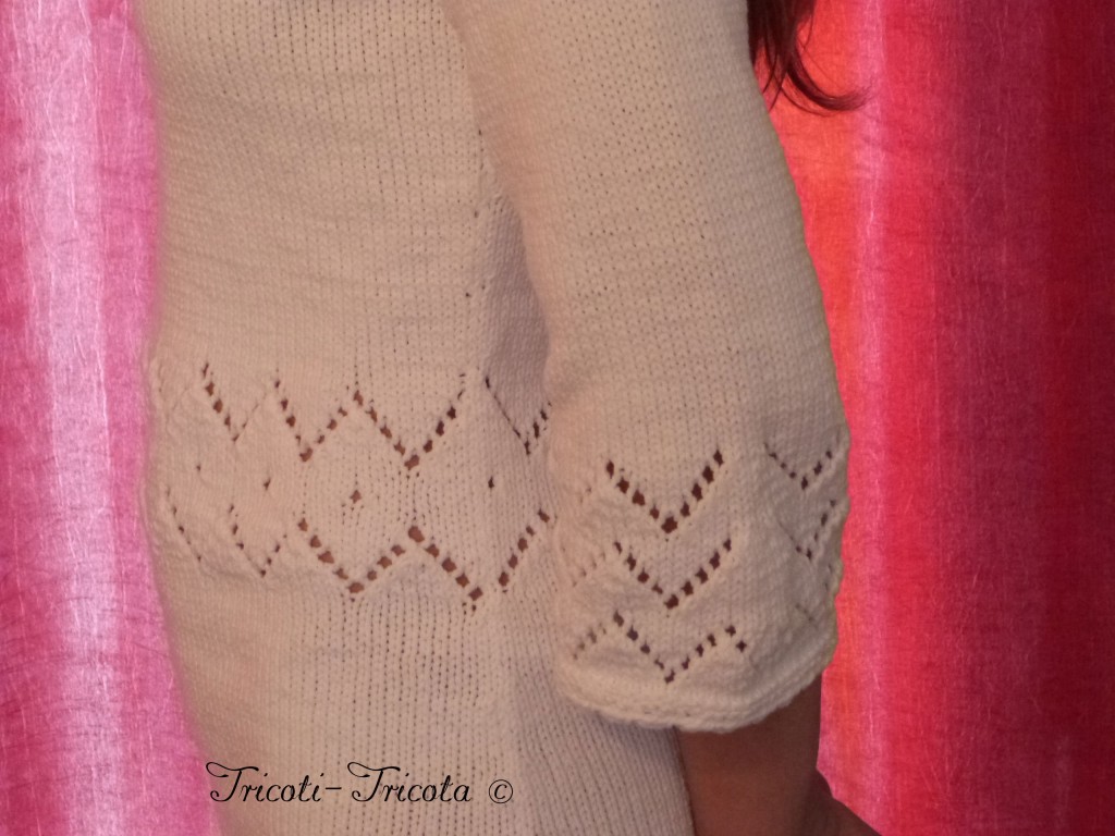 robe tricotée main bordures crochet