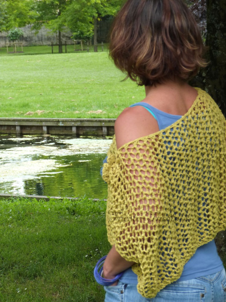 pull court point de bourse tricot