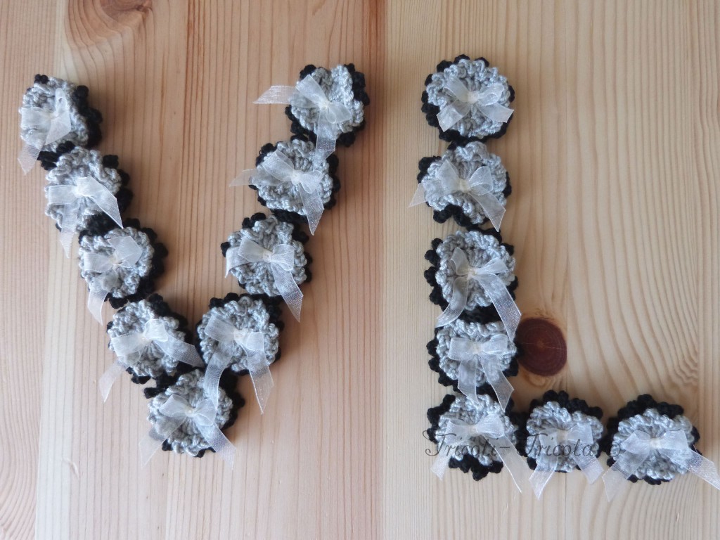 broches fleurs au crochet pour un mariage